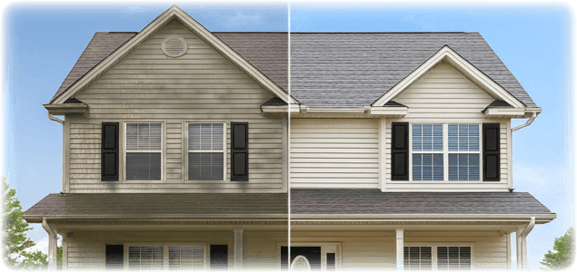 Pressure washing results